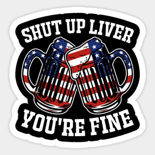 Funny 4th of July Beer Sticker